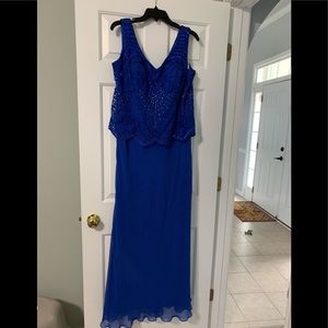 Sapphire Blue beaded gown